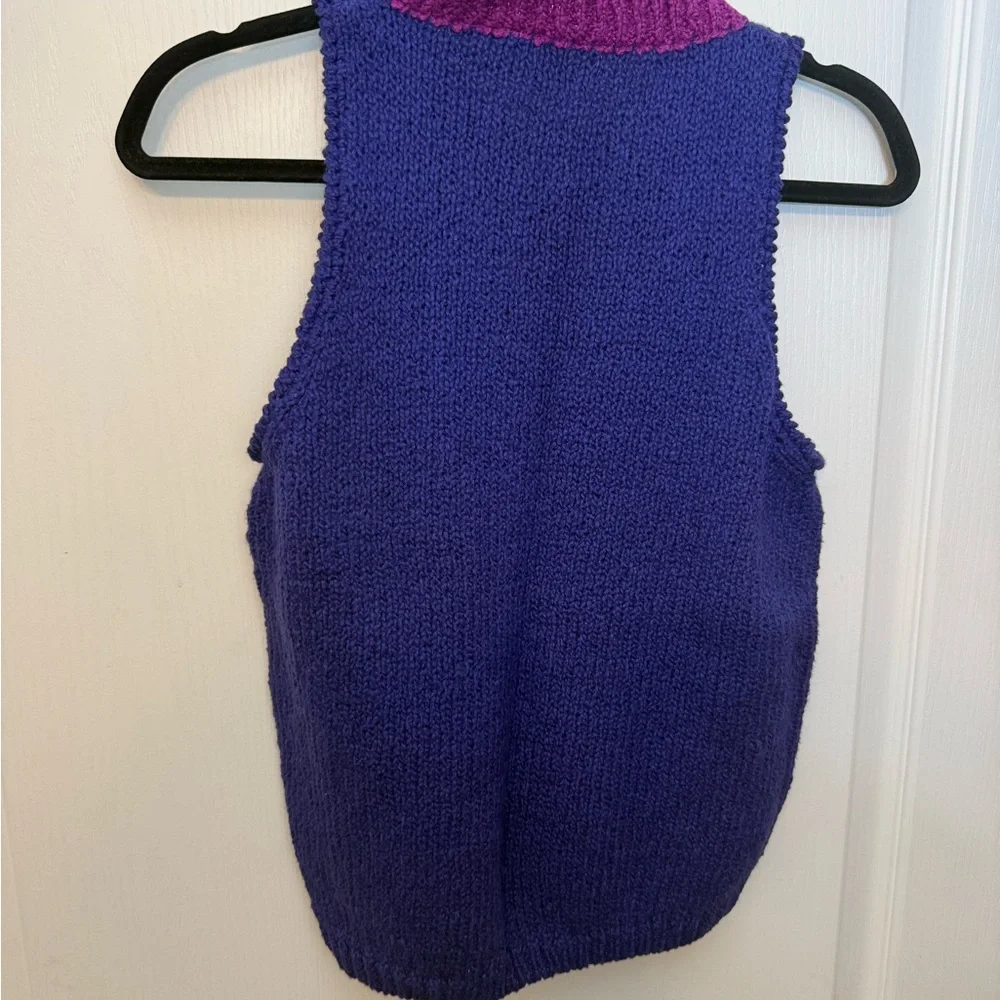Vintage Jeanne Pierre Women's Colorful Knit Sweater Vest - Picture 3 of 4
